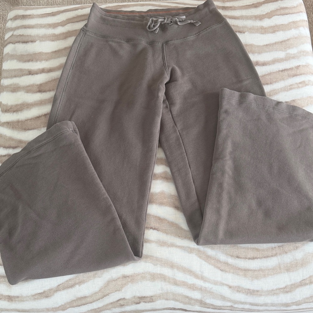 Lucy wide leg Taupe Sweatpants  with Orange Brand Tag